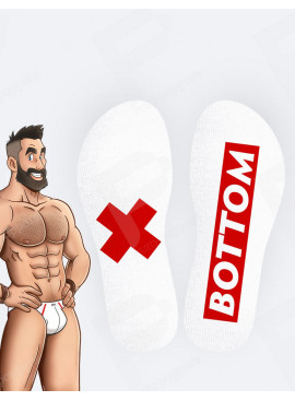 Bottom White Socks Red Stripe SneakXX