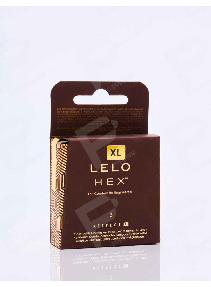 XL Condoms by Lelo Hex Respect range pack of 3